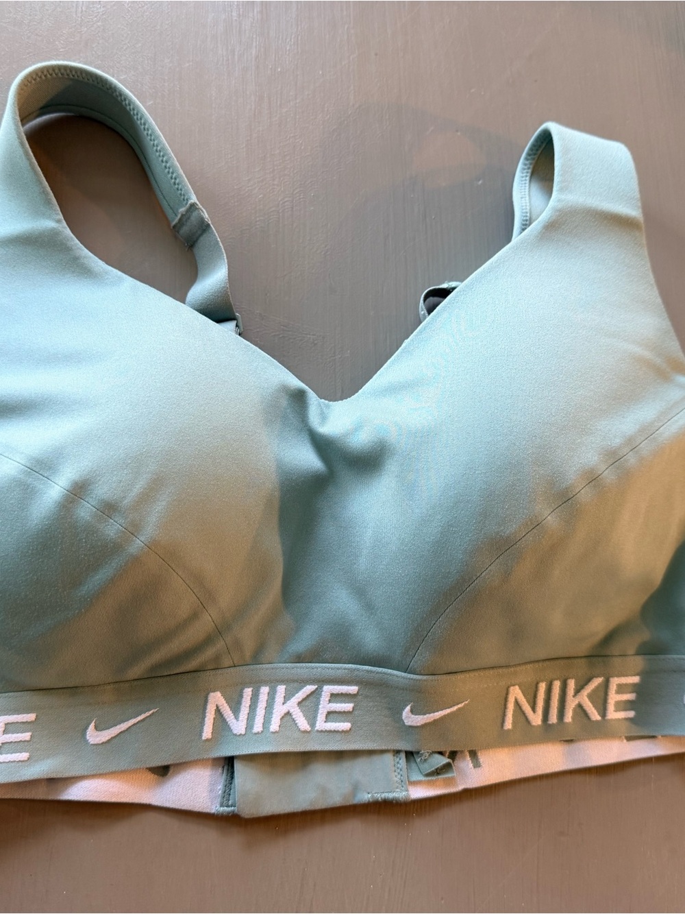 Nike Mint Green Padded Sports Bra with Branded Underband